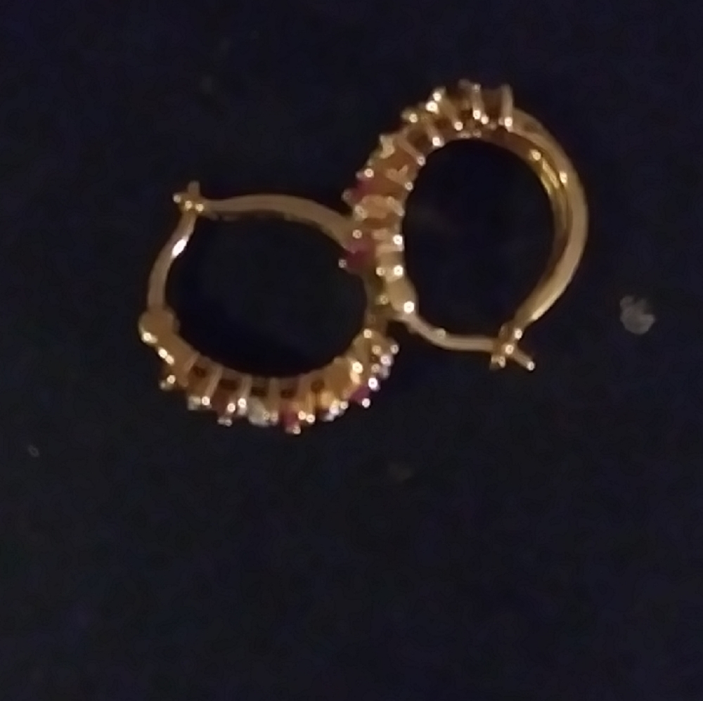 925 gold filled Ruby earrings